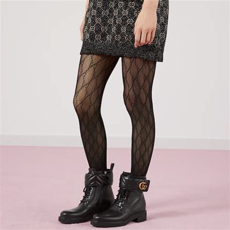 gucci black interlocking g tights|gucci distressed tights.